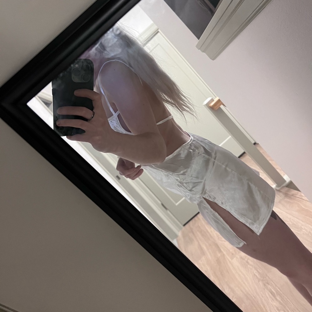 White satin minidress